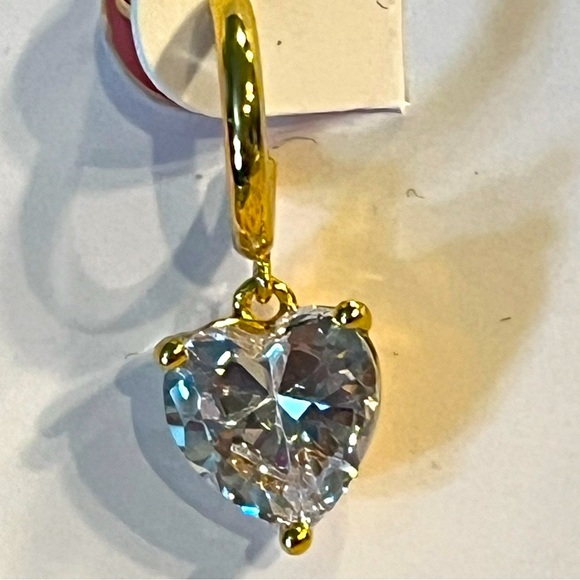 kate spade ♠️ Pair of Gorgeous Very Light Blue Heart “My Love” Dangle Earrings - Picture 3 of 5